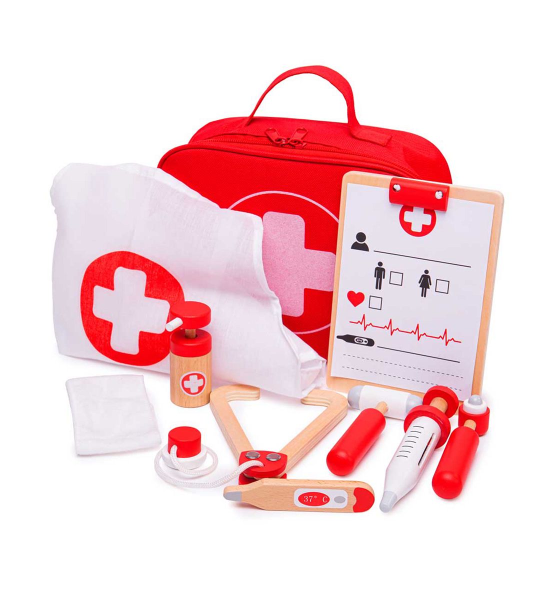 Bigjigs Toys Doctor's Kit - Role Play Dress Up Costume