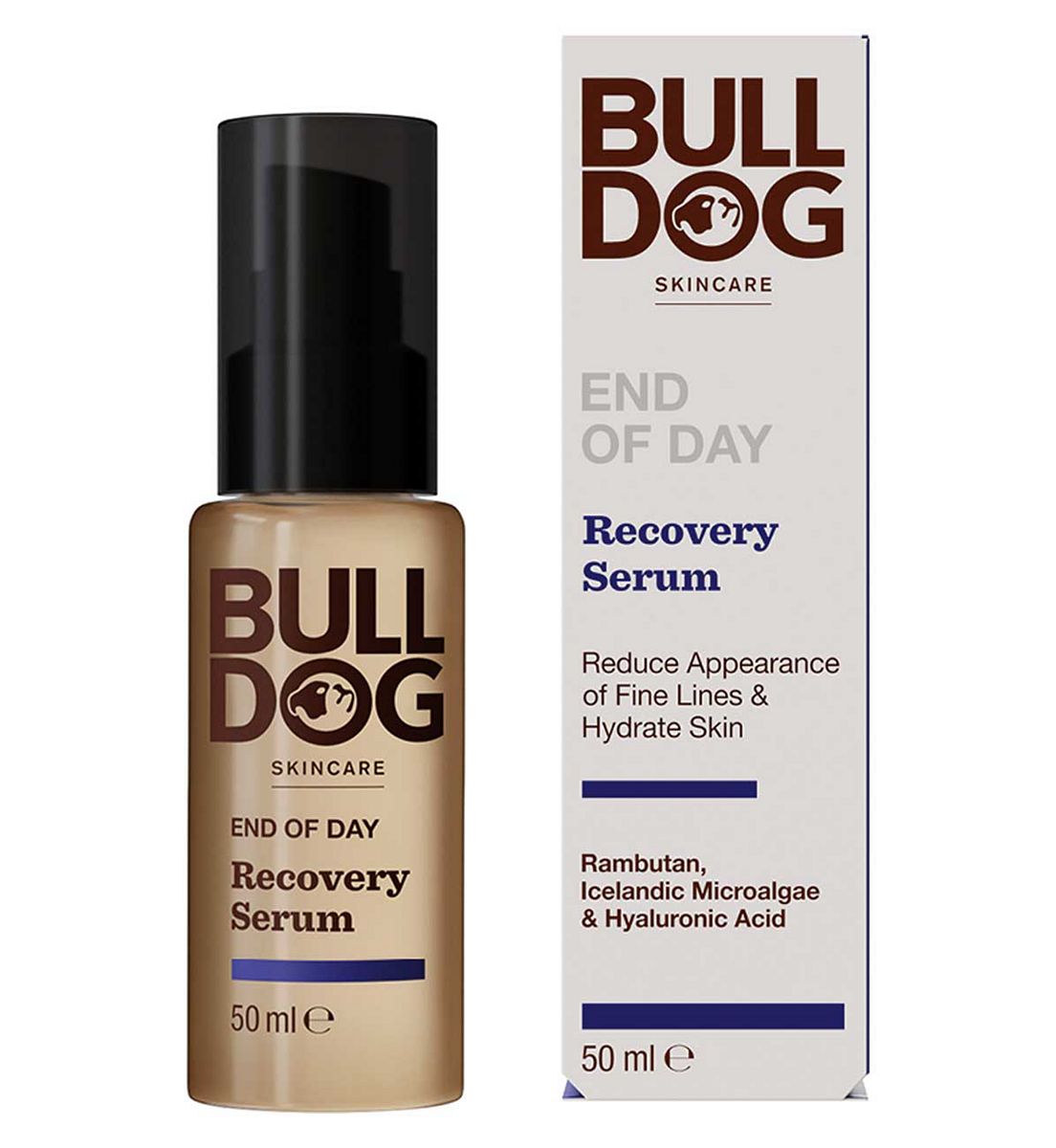 Bulldog Skincare End Of Day Recovery Serum For Men, Men's Face Moisturiser, 50ml