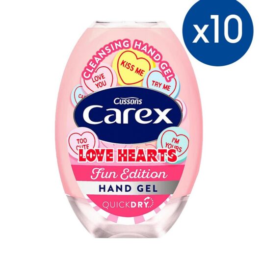 Carex Hearts Hand Gel 50Ml Bundle X10