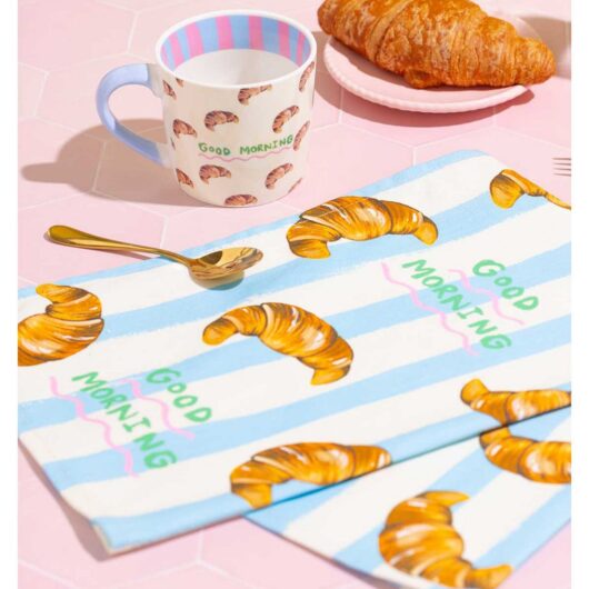 Eleanor Bowmer Good Morning Croissant Mug & Tea Towel Set