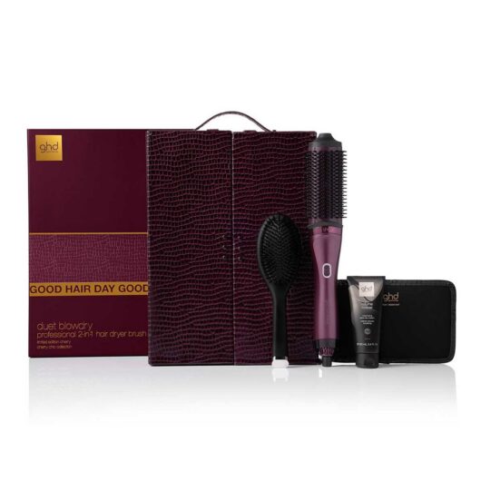 GHD Duet Blowdry Hairdryer Brush Gift Set In Cherry Chic