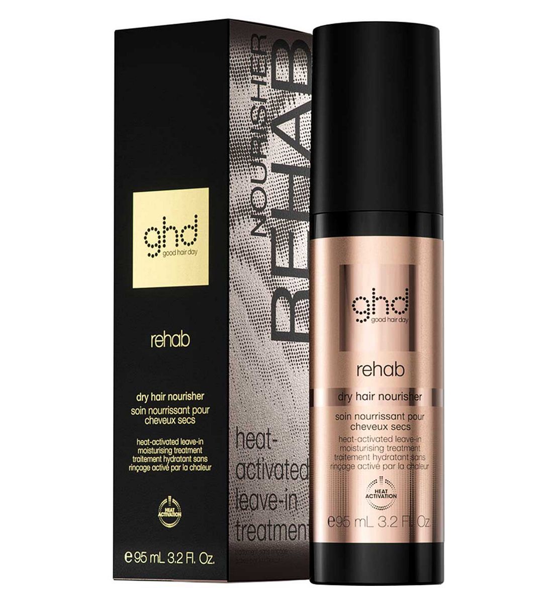 GHD Rehab Dry Hair Nourisher, Heat-Activated Leave-In Moisturising Treatment 95ml