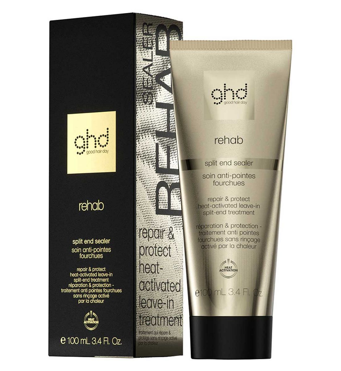 GHD Rehab Split End Sealer, Heat-Activated Leave-In Treatment To Repair & Protect - 100ml