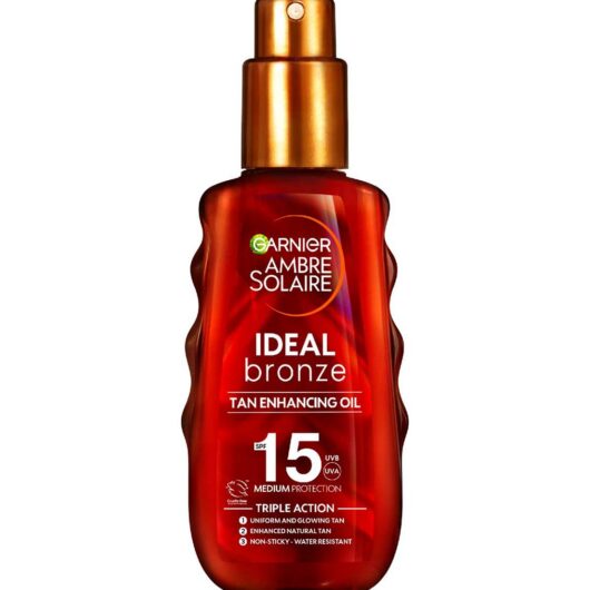 Garnier Ambre Solaire Ideal Bronze Sun Cream Oil Spray Spf 15 150ml