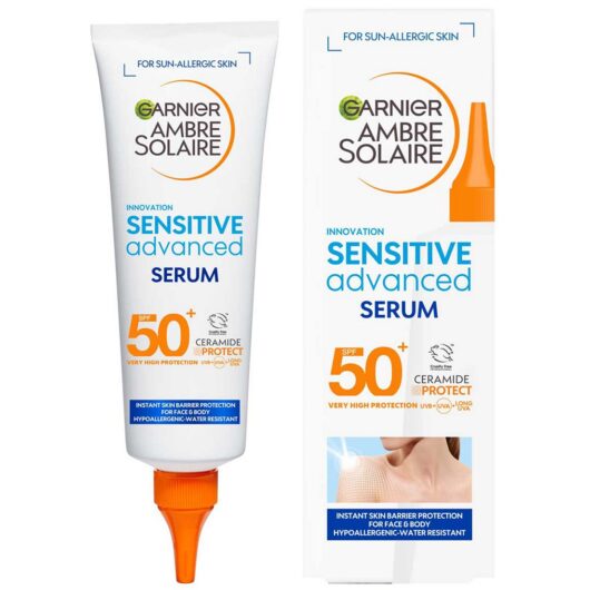 Garnier Ambre Solaire Spf 50+ Sensitive Advanced Sun Cream Face & Body Serum 125ml