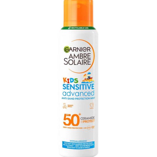 Garnier Ambre Solaire Spf 50+ Sensitive Advanced Sun Cream Kids Anti-Sand Mist 150ml