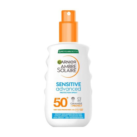 Garnier Ambre Solaire Spf 50+ Sensitive Advanced Sun Cream Spray 150ml