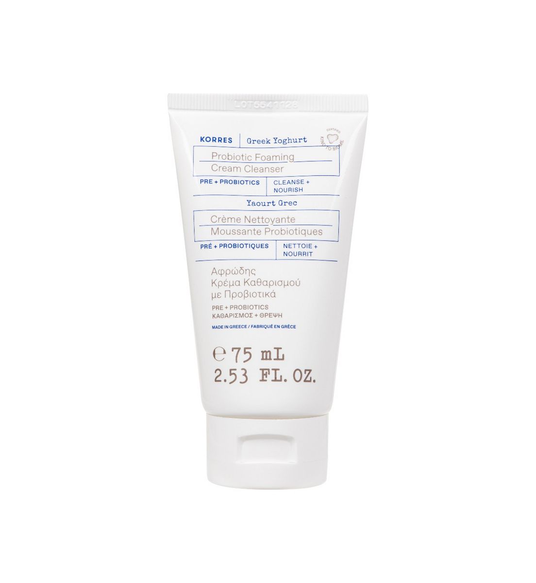 Korres Greek Yoghurt Probiotic Foaming Cream Cleanser 75ml