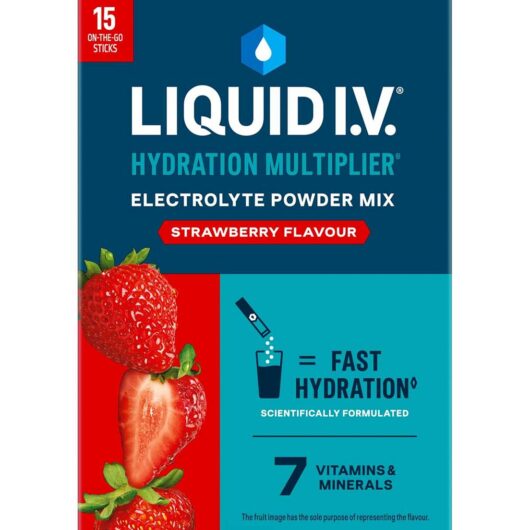 Liquid IV Liquid I.v. Hydration Multiplier Electrolyte Powder Mix Strawberry 15 Sachets
