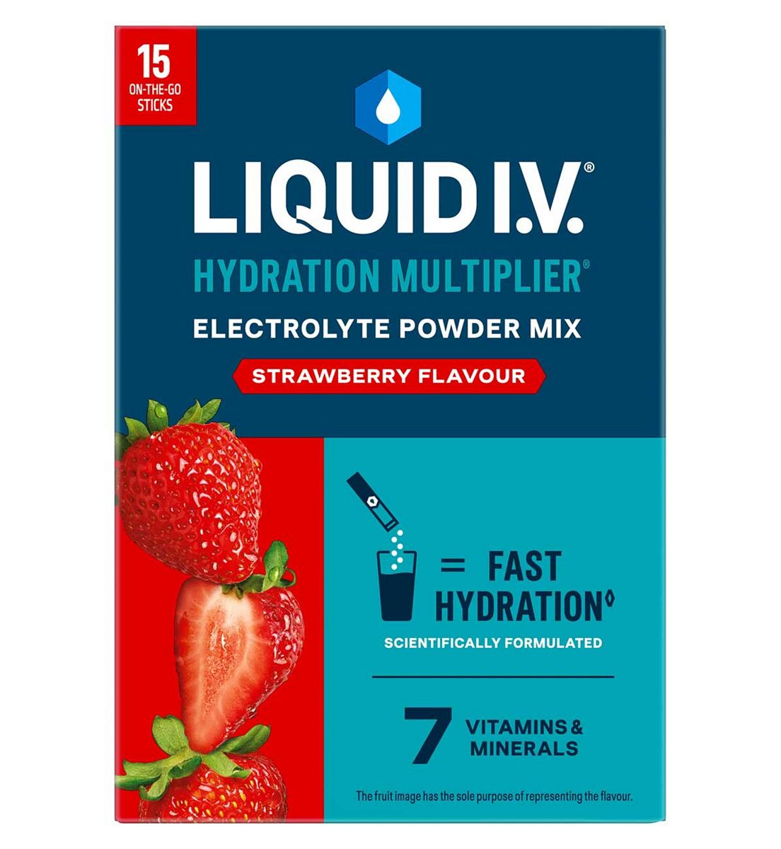 Liquid IV Liquid I.v. Hydration Multiplier Electrolyte Powder Mix Strawberry 15 Sachets