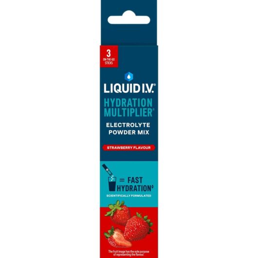 Liquid IV Liquid I.v. Hydration Multiplier Electrolyte Powder Mix Strawberry 3 Sachets
