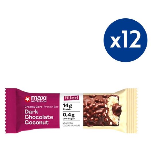 Maxinutrition Maxi Nutrition Creamy Core Dark Chocolate And Coconut Protein Bar 45G X 12 Bundle