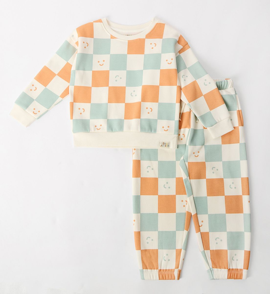 Maybe Junior Loop-Back Checkerboard Sweat Set 3-4 Years, 3 - 4 Years