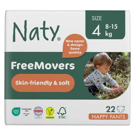 Naty Pull On Pants, Size 4, 22 8-15Kg