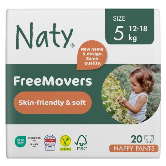 Naty Pull On Pants, Size 5, 20 12-18Kg