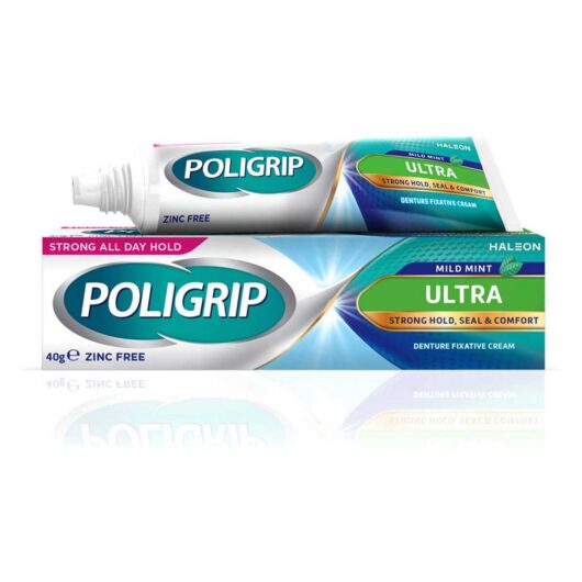 Poligrip Denture Adhesive Fixative Cream Ultra, 40g