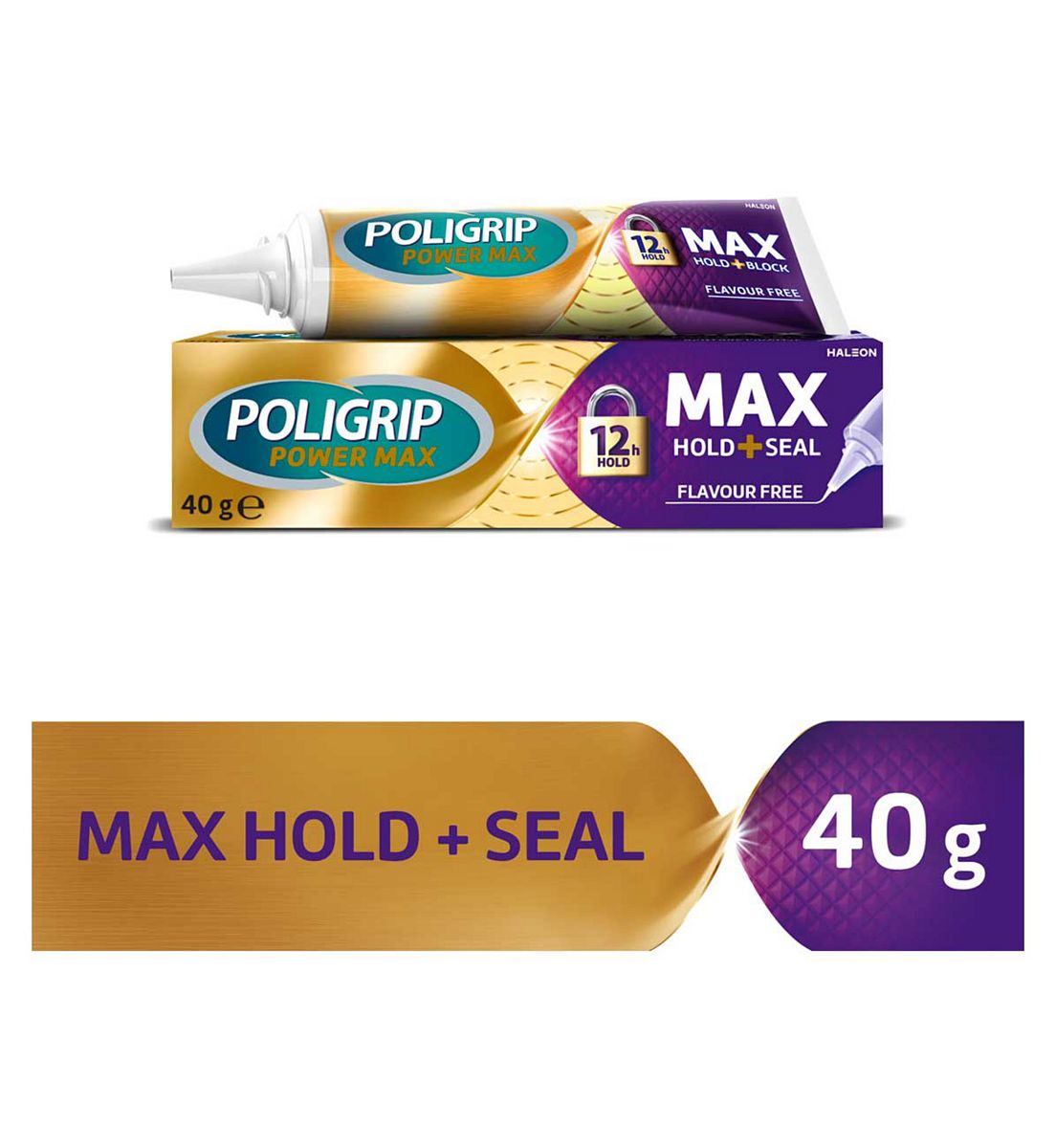 Poligrip Denture Adhesive, Max Hold And Seal Adhesive Cream, 40g