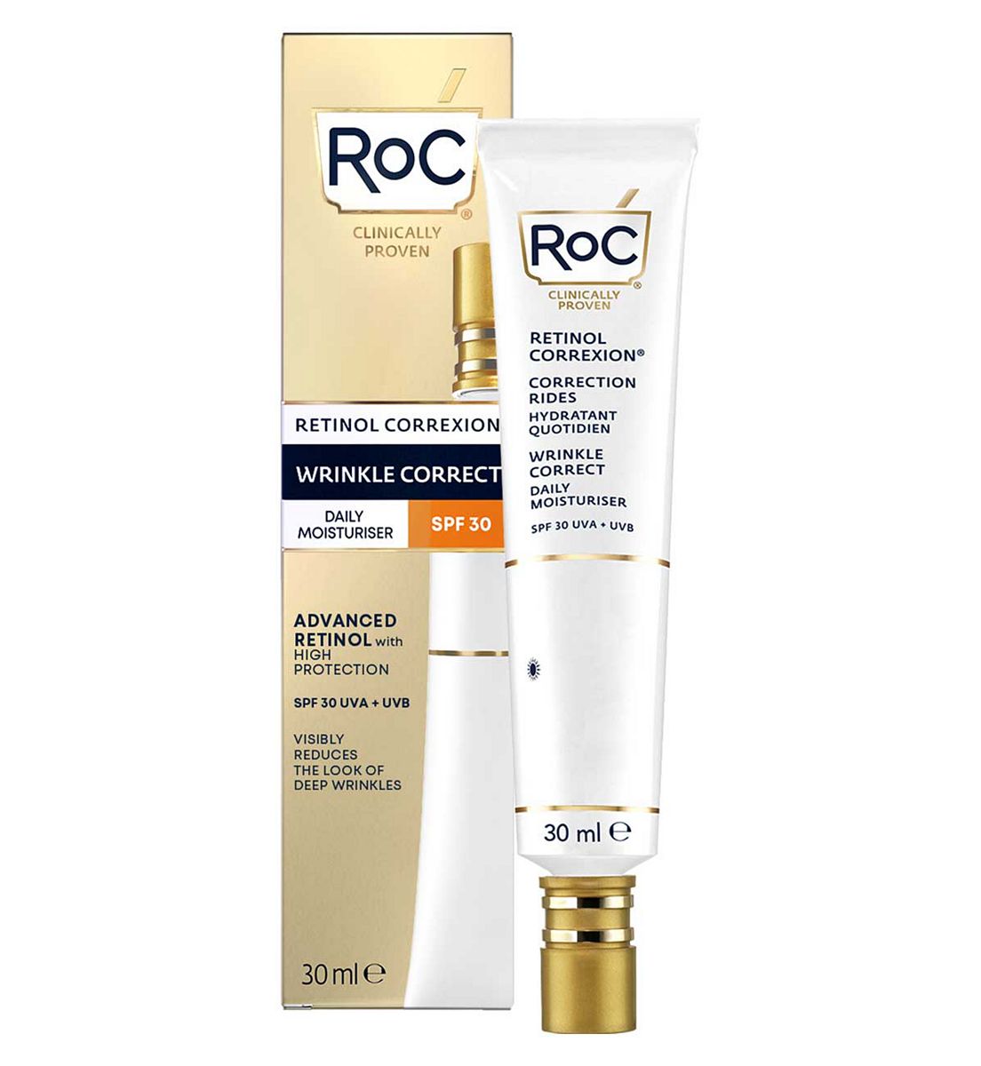 ROC Retinol Correxion Wrinkle Correct Daily Moisturiser Spf30 30ml