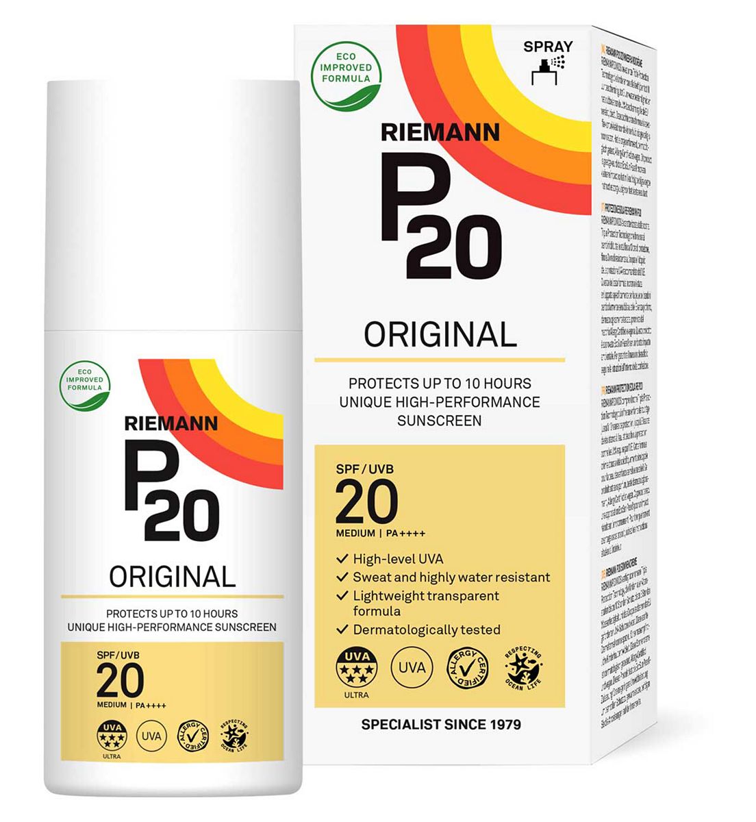 Riemann P20 Original Spf20 Sun Cream Spray200 ml, 200ml