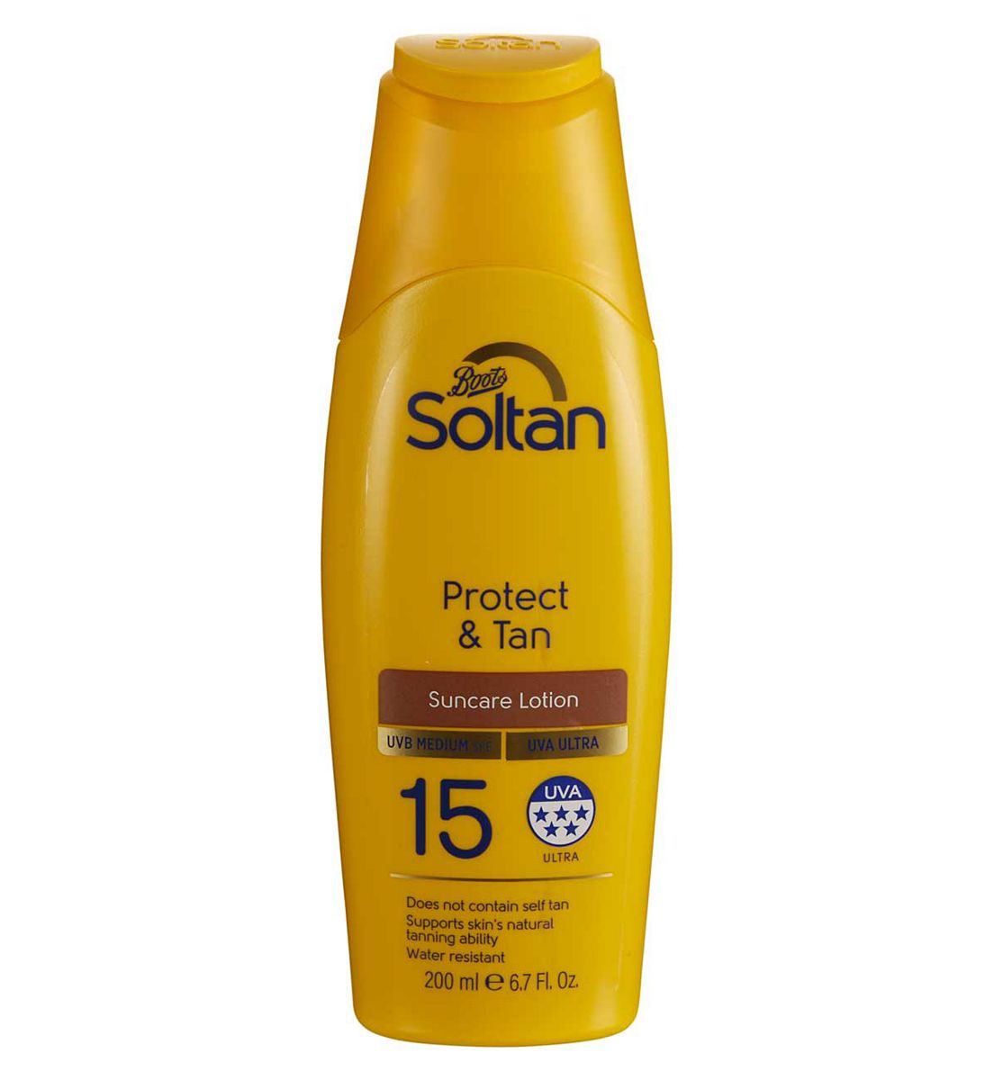 Soltan Protect & Tan Suncare Lotion Spf15200 ml, 200ml