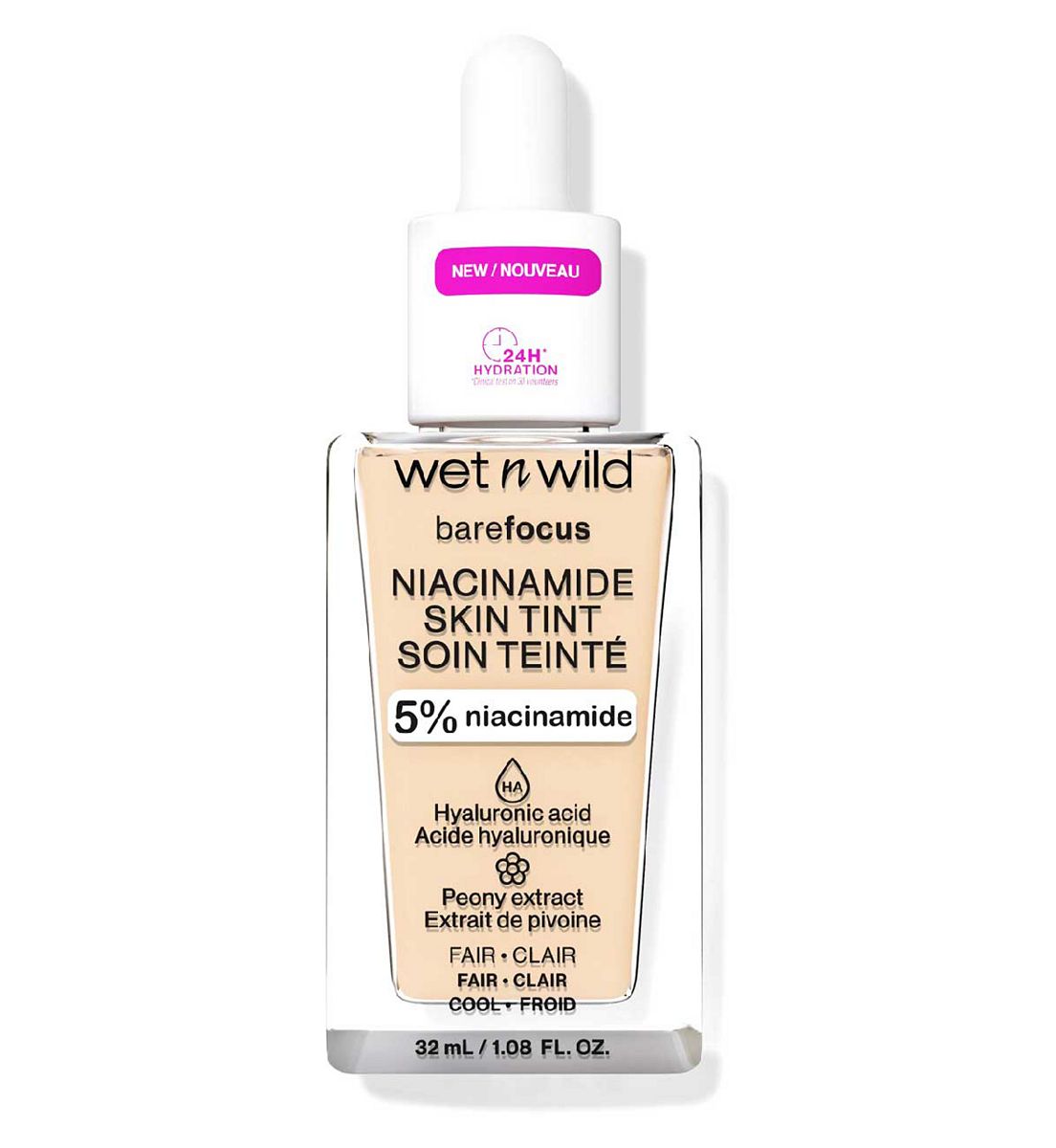 Wet N Wild Bare Focus Niacinamide Skin Tint Fair 32Ml in Cream Beige
